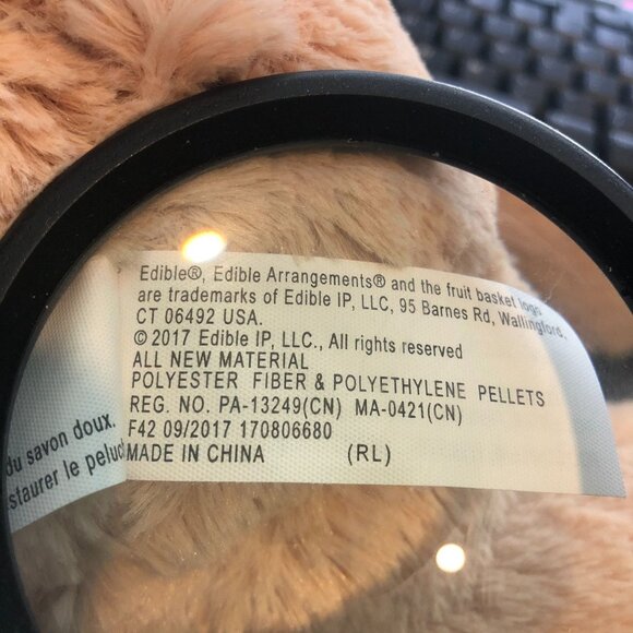 EDI Teddy Bear Tan for Edible Arrangements Red Bow Tie 2017  9" Tall - Picture 8 of 9